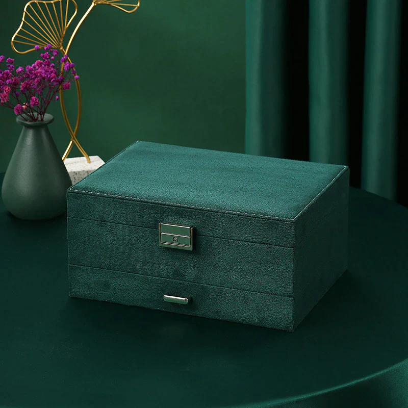 Jewelry Box — Velvet 3-Tier Storage