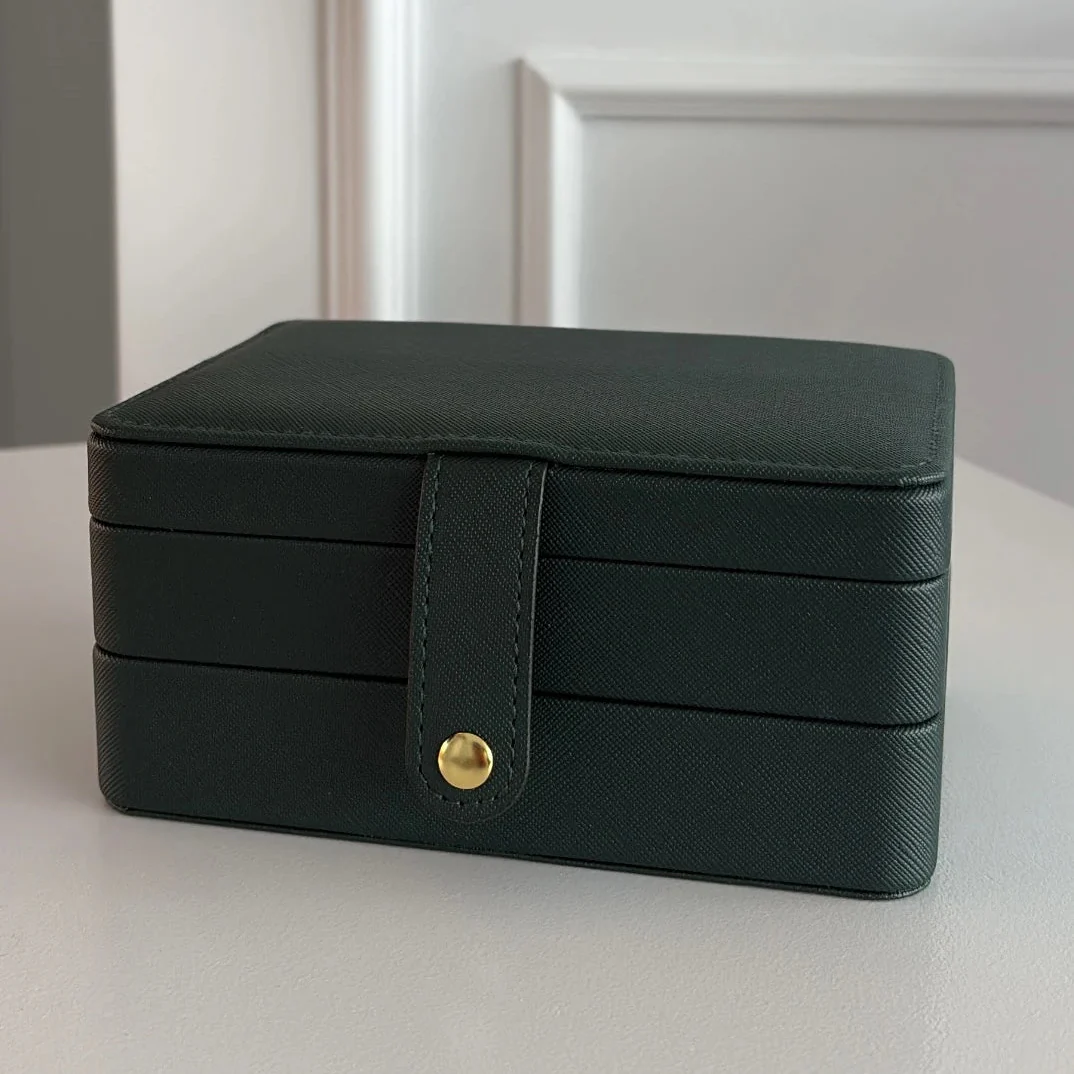 Travel Jewelry Box — Compact Two-Tier Organizer