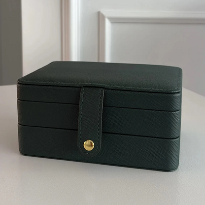 Travel Jewelry Box — Compact Two-Tier Organizer
