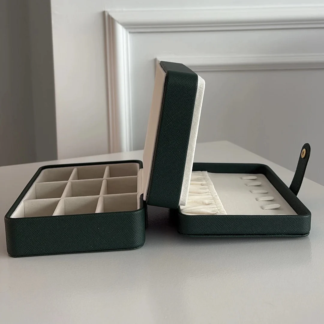 Travel Jewelry Box — Compact Two-Tier Organizer