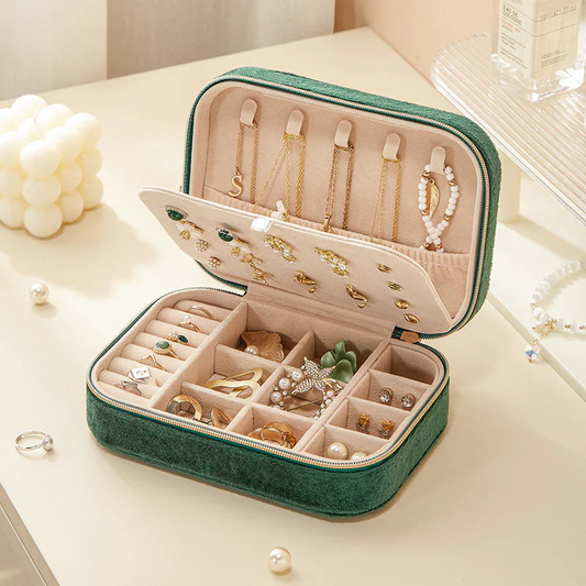 Jewelry Case — Velvet Lining Multi-Compartment