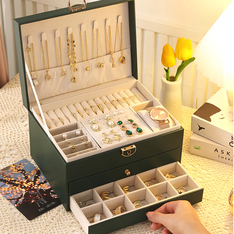 Jewelry Box with Drawers — 2-Tier Organizer
