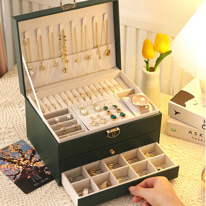 Jewelry Box with Drawers — 2-Tier Organizer