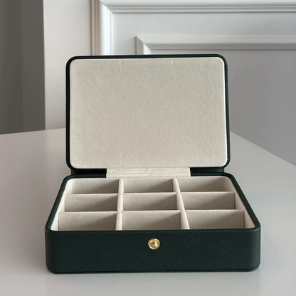 Travel Jewelry Box — Compact Two-Tier Organizer