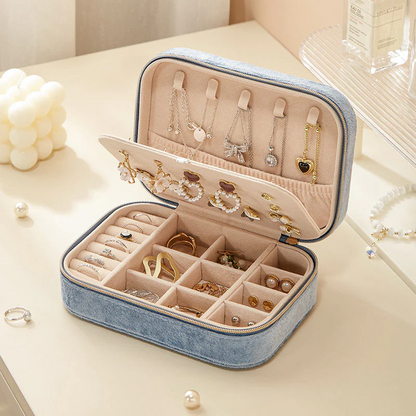 Jewelry Case — Velvet Lining Multi-Compartment