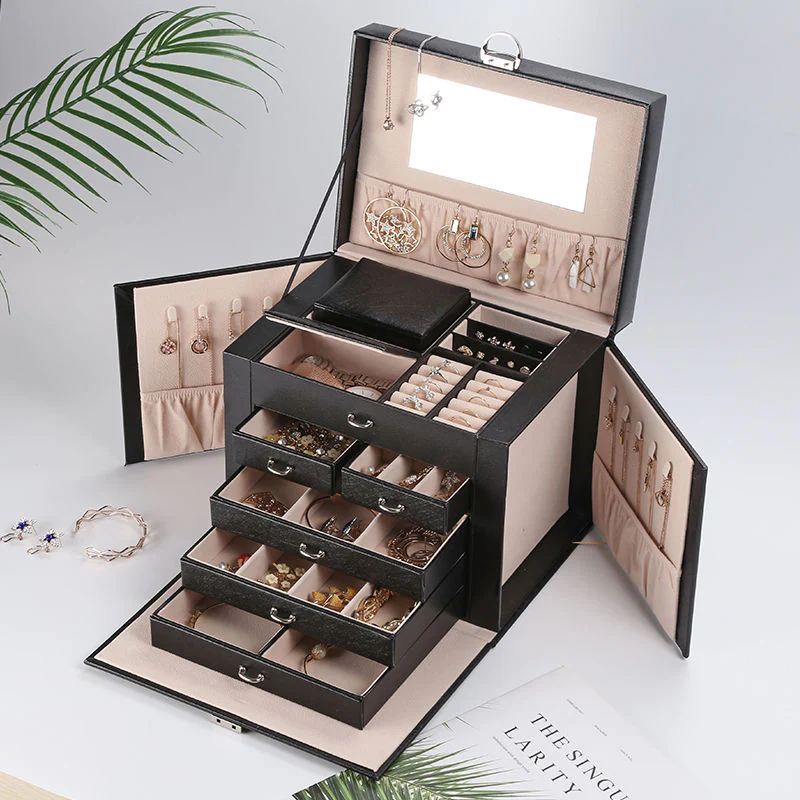 Jewelry Box Large — Multi-Compartment Velvet Organizer