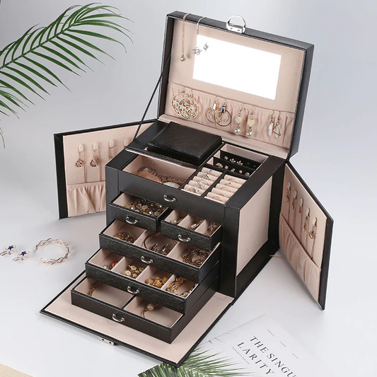 Jewelry Box Large — Multi-Compartment Velvet Organizer
