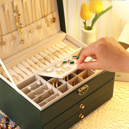 Jewelry Box with Drawers — 2-Tier Organizer