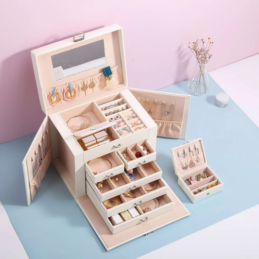 Jewelry Box Large — Multi-Compartment Velvet Organizer