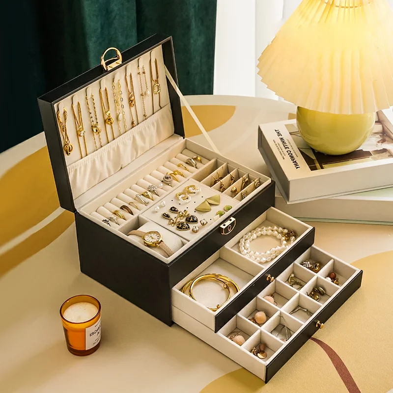 Jewelry Box with Drawers — 2-Tier Organizer