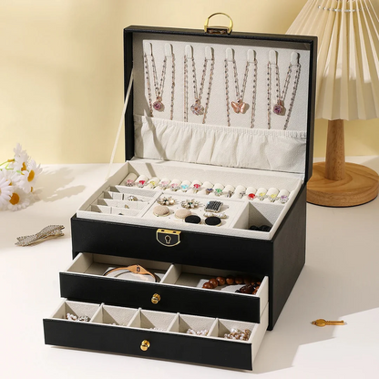 Jewelry Box with Drawers — 2-Tier Organizer