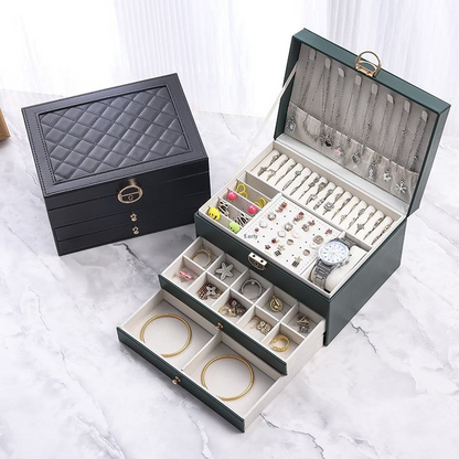 Jewelry Box with Drawers — 2-Tier Organizer