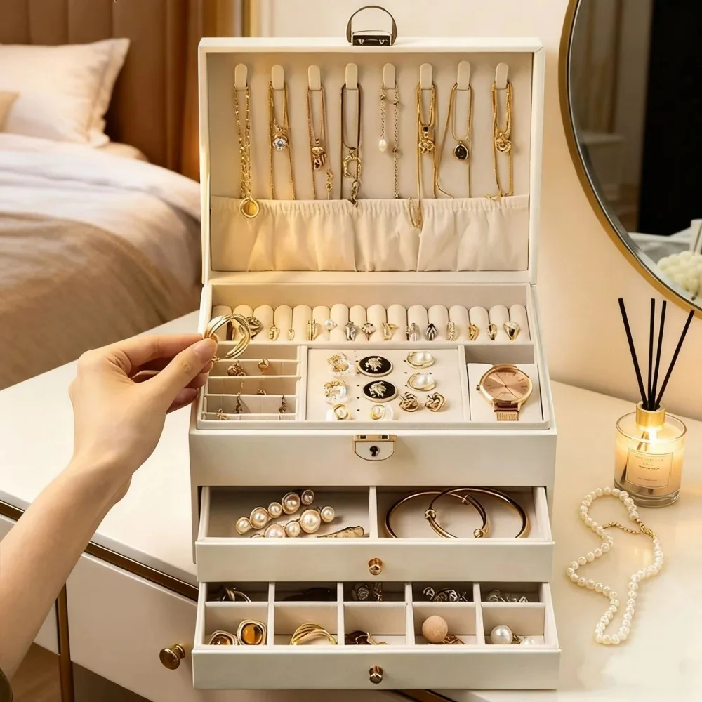 Jewelry Box with Drawers — 2-Tier Organizer