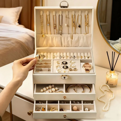 Jewelry Box with Drawers — 2-Tier Organizer