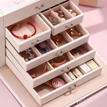 Jewelry Box Large — Multi-Compartment Velvet Organizer