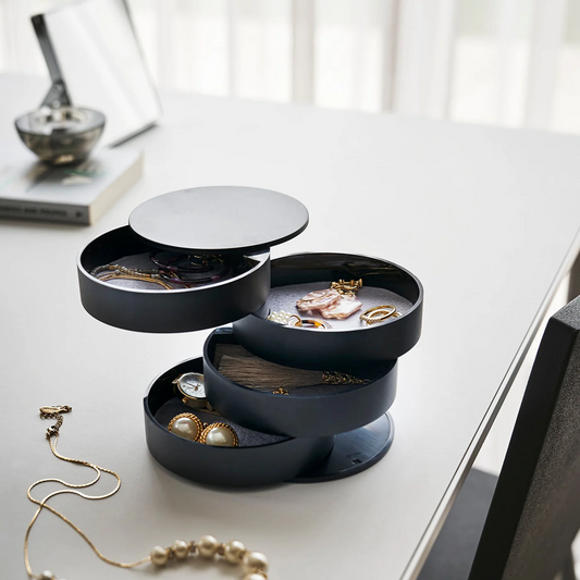 Jewelry Box — Round Velvet-Lined