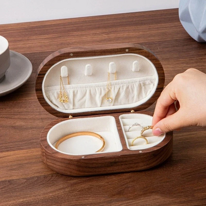 Jewelry Box — Portable Wooden Travel Organizer