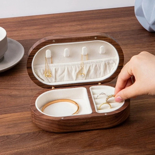 Jewelry Box — Portable Wooden Travel Organizer