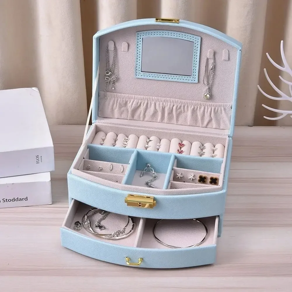 Travel Jewelry Case with Mirror — Secure Organizer