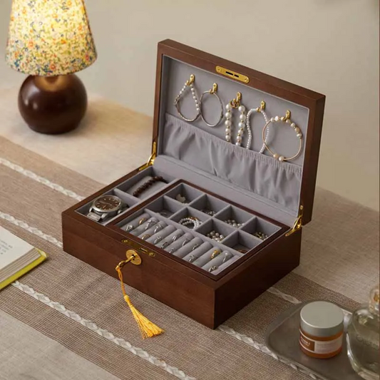 Jewelry Chest — Vintage Solid Wood Classic