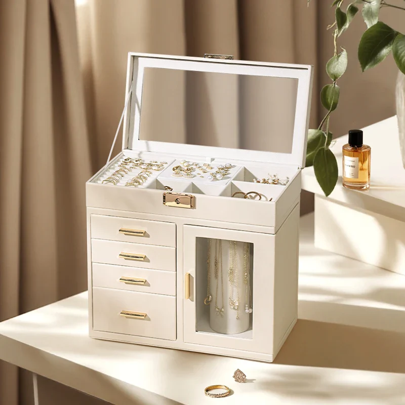 Jewelry Box with Necklace Carousel — PU Leather