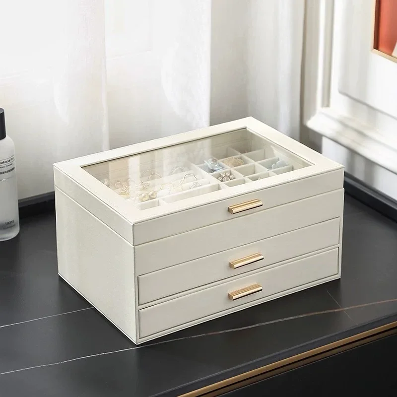 Jewelry Display Chest — 3-Tier Vegan Leather