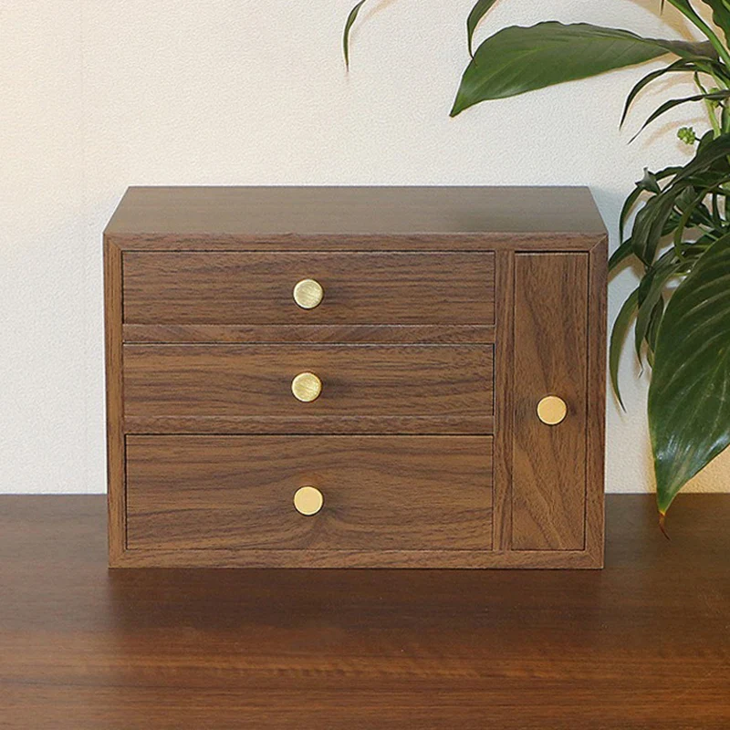 Jewelry Chest — Walnut-Grain Crystal-Clear Display