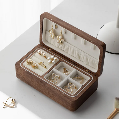 Jewelry Box — Compact Wooden Natural Finish