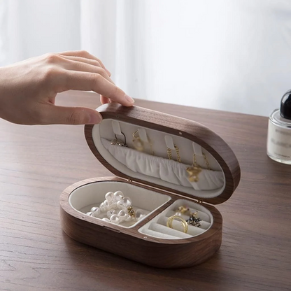 Jewelry Box — Portable Wooden Travel Organizer