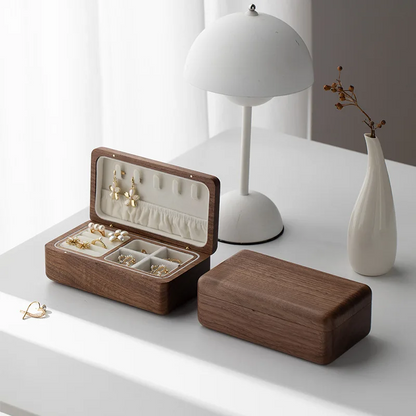 Jewelry Box — Compact Wooden Natural Finish