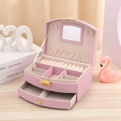Travel Jewelry Case with Mirror — Secure Organizer