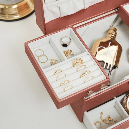 Jewelry Organizer — Multi-Compartment Vegan Leather