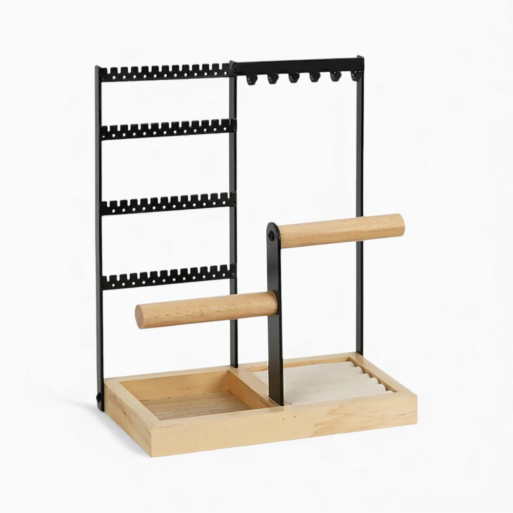 Jewelry Display Stand — Wood and Metal