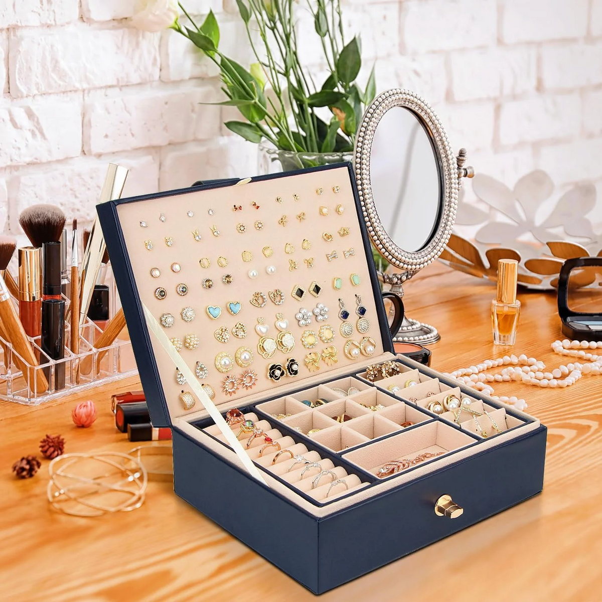 Jewelry Box — Versatile with 2 Removable Organizers