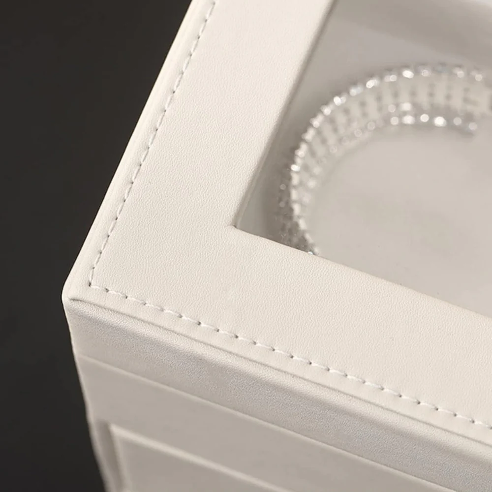 Jewelry Display Chest — 3-Tier Vegan Leather