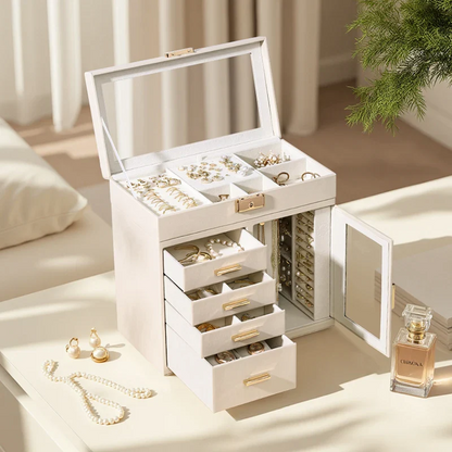 Jewelry Box with Necklace Carousel — PU Leather