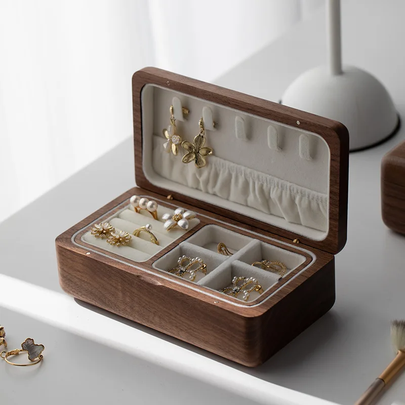 Jewelry Box — Compact Wooden Natural Finish