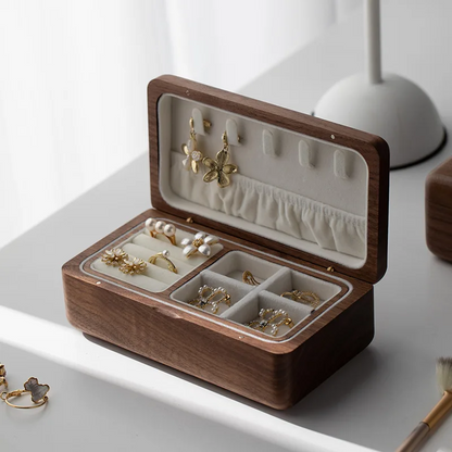 Jewelry Box — Compact Wooden Natural Finish