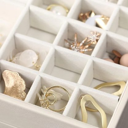 Jewelry Display Chest — 3-Tier Vegan Leather