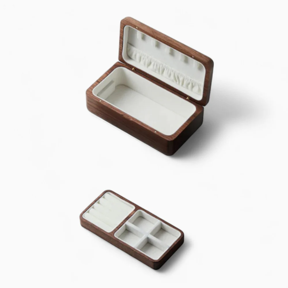 Jewelry Box — Compact Wooden Natural Finish