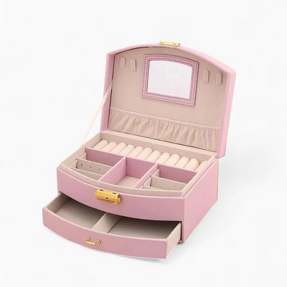 Travel Jewelry Case with Mirror — Secure Organizer