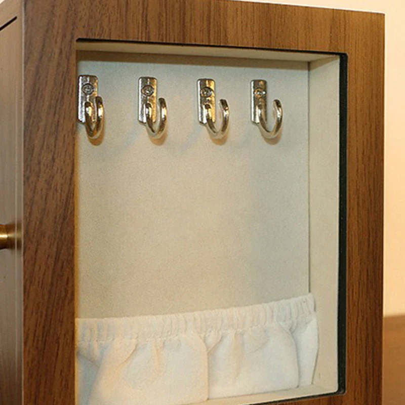 Jewelry Chest — Walnut-Grain Crystal-Clear Display