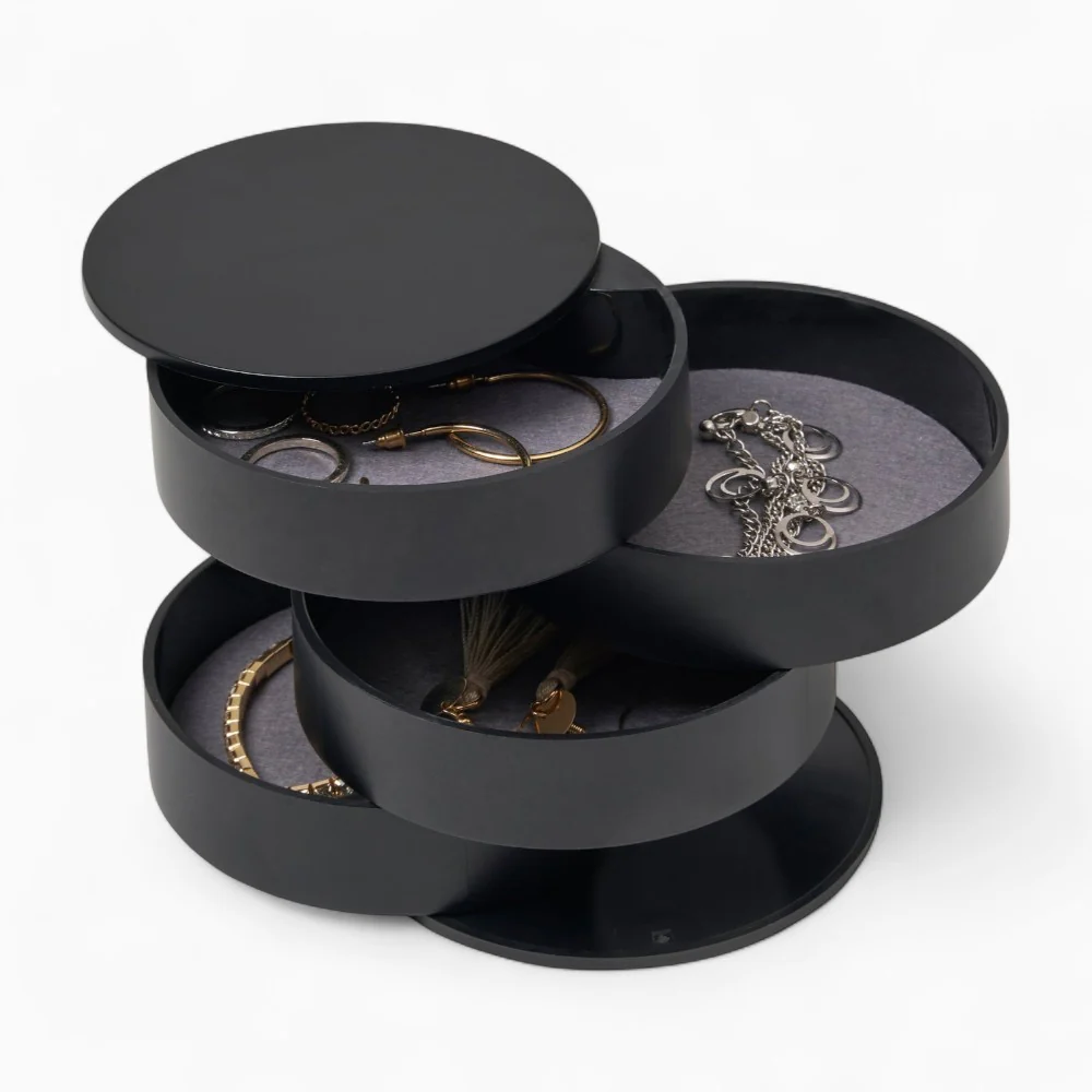 Jewelry Box — Round Velvet-Lined