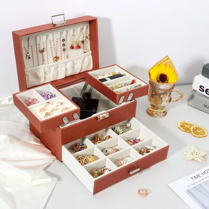 Jewelry Organizer — Multi-Compartment Vegan Leather