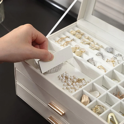 Jewelry Display Chest — 3-Tier Vegan Leather