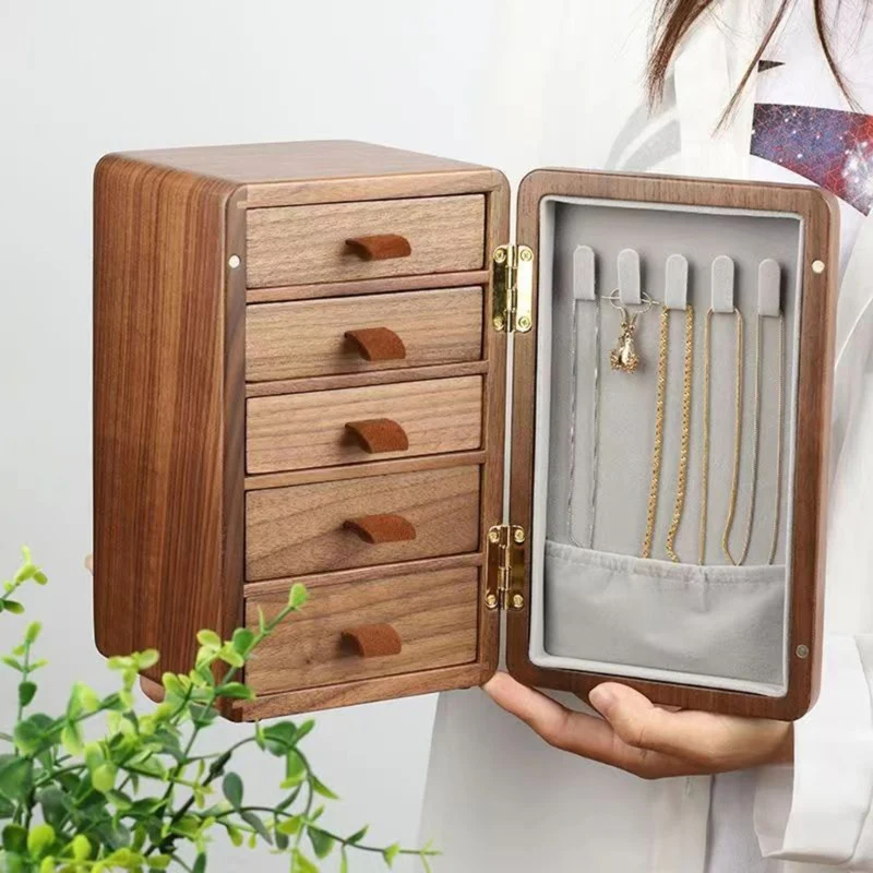 Jewelry Chest — 5-Drawer Wooden