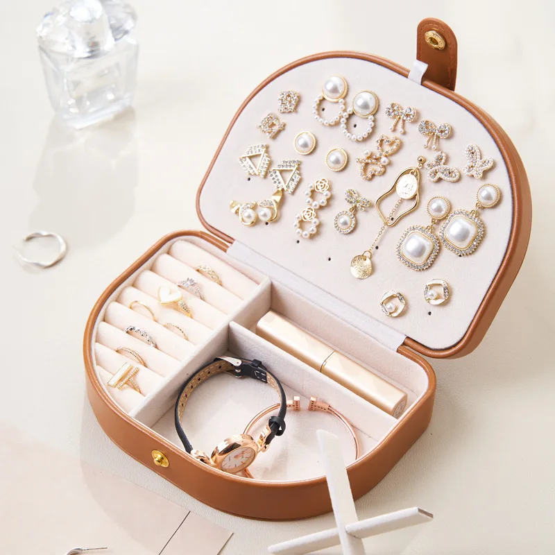 Travel Jewelry Case — Round Faux Leather
