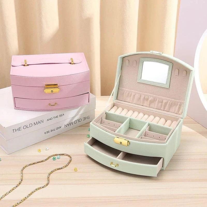 Travel Jewelry Case with Mirror — Secure Organizer
