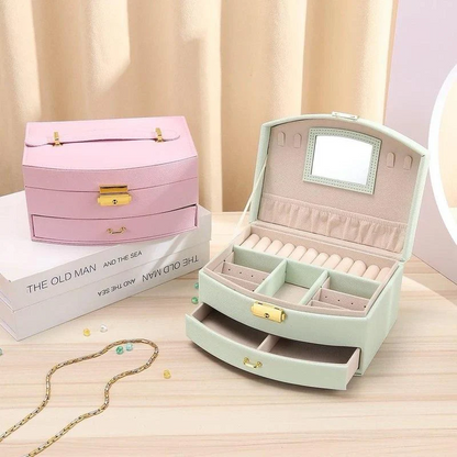Travel Jewelry Case with Mirror — Secure Organizer