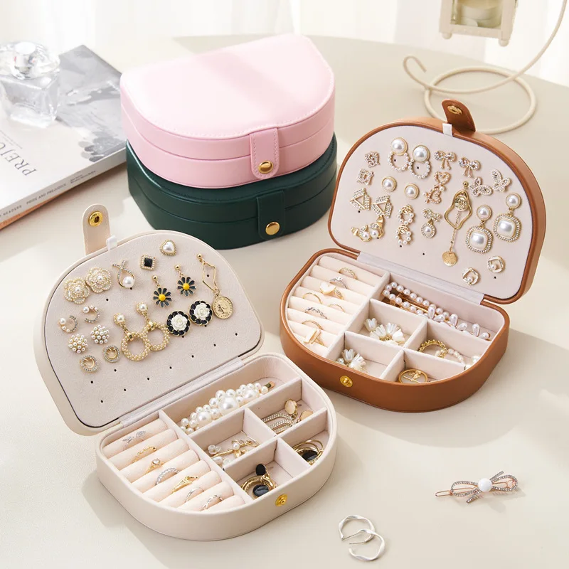 Travel Jewelry Case — Round Faux Leather